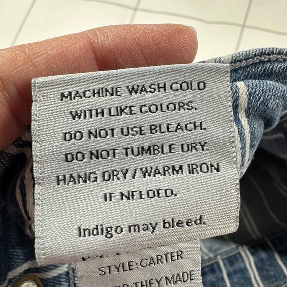 Boyish Jeans Womens 26 Blue Carter Striped They Made Me a Criminal Cotton Blend - Picture 8 of 15